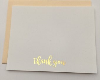 Foil Thank You Cards (Gold, Rose Gold, and Silver) - set of 10