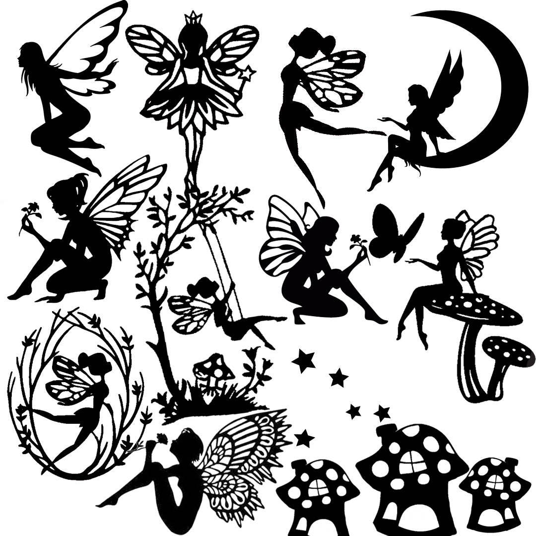 Die Cut Out Fairy Silhouette Fairies Topper X 13 Stars