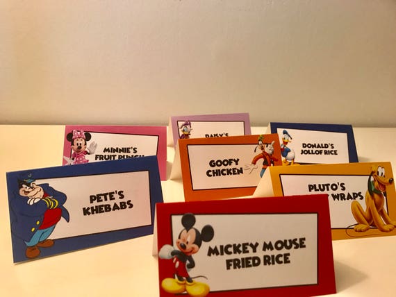 Personalized Mickey Mouse clubhouse food labels