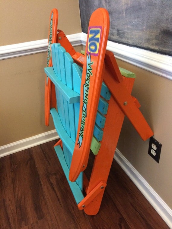Custom Hand Painted LandShark Folding Adirondack Chair Unique