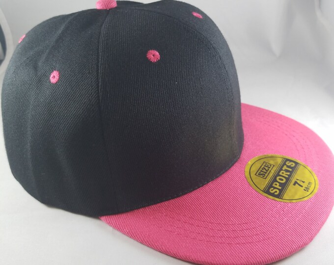 Black and Pink Snapback Hat