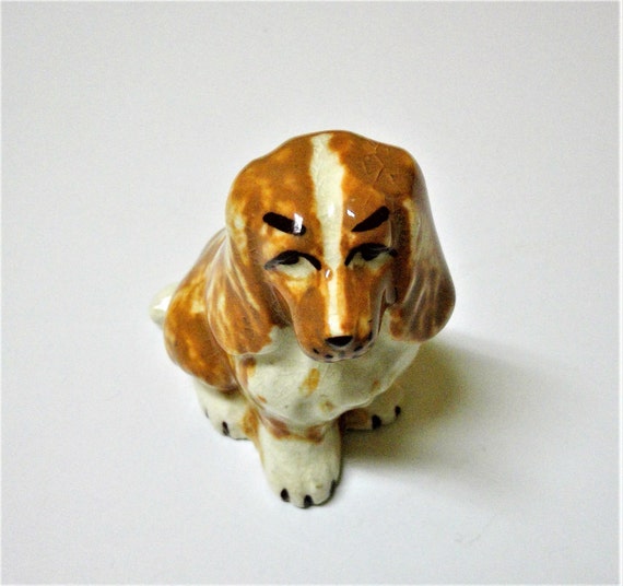 Vintage Occupied Japan Porcelain Glazed Dog Figurine Marked