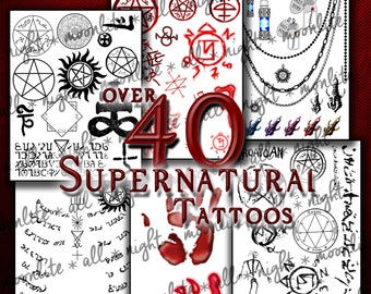 Every SUPERNATURAL Symbol Temporary Tattoo Decal Every SUPERNATURAL Symbol Temporary Tattoo Decal