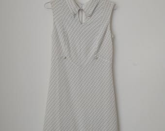 White and Silver Vintage Dress 60's 70's Twiggy Style