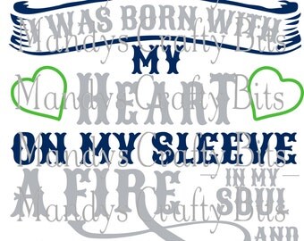 SVG SeaHawks I Wear My Heart On My Sleeve