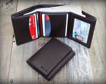 Father's Day - Gift for Man - Father's Gift - 3rd Anniversary Gift - Leather Wallet for him - Trifold Wallet - RFID Wallet - Brown - 7730