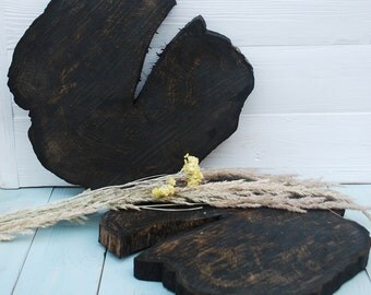 Large 12-14" wood slice,Rustic Wood Slice,Large Wood Piece,rustic centerpiece,wood stump,Thick Wood,Slice Centerpiece,black large wood slice