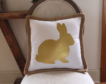 white bunny pillow