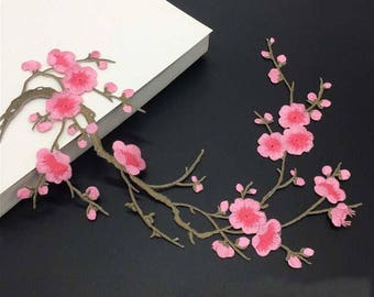 Blossom Applique.Cherry Blossom Decor.Flower Patch.Floarl Applique.Sewing Supplies.Embroidered Applique.Cherry Embroidered Patch