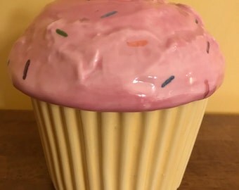 Large Ceramic Cupcake Cookie Jar