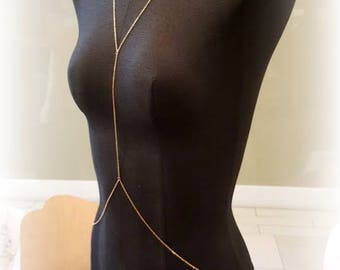 Gold Body Chain - Y Drop Body Chain - Beach Body Jewelry - body chain jewelry