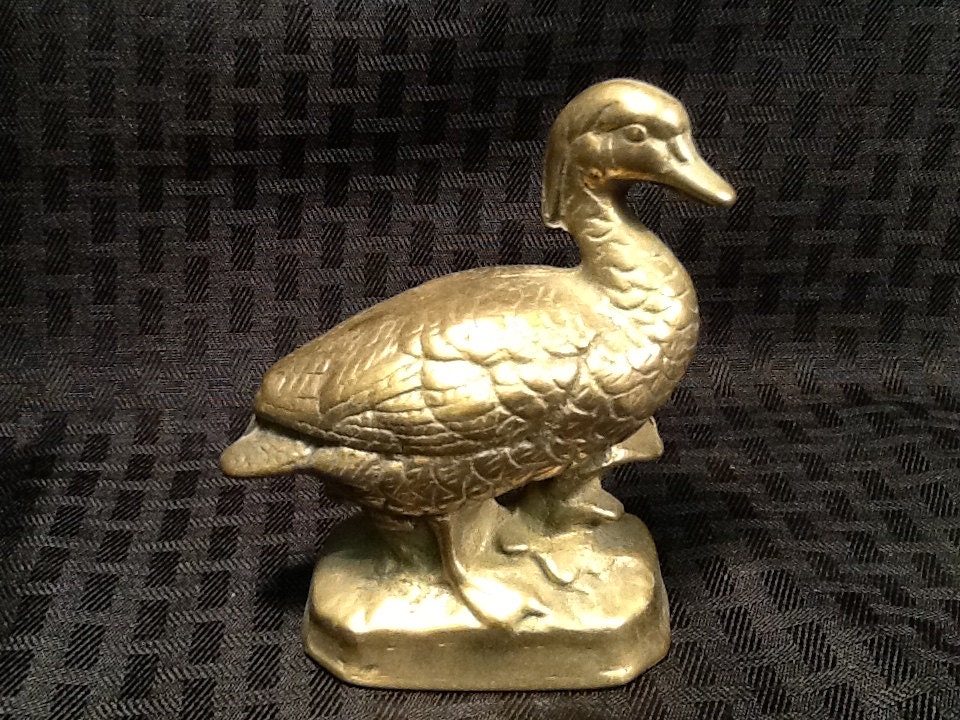 Vintage brass duck figurine by UsedtoNewBV on Etsy