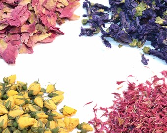 Dried Flower Varietals - 20 Types Of Flowers and Petals - Natural - Abundant Stock - Biodegradable