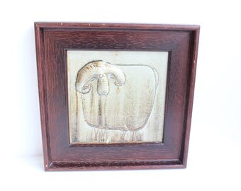 Rare/German Porcelain/Aries/Relief picture/60es/Altenkunstadt/15th piece from 200/West Germany Pottery/Collectable/Relief Plaque