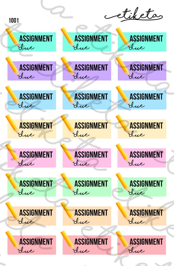 assignment due stickers