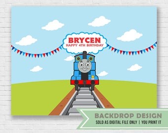 Thomas The Train Birthday Party Backdrop // DIGITAL FILE Only