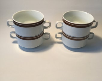 4 soup bowls Brown, Mitropa Dinnerware