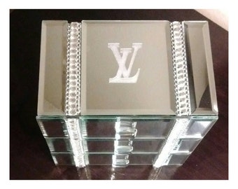 Designer inspired mirrored 3 drawer jewelry box