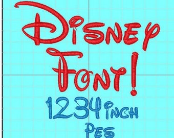 Disney Embroidery Font PES, Embroidery machine design, instant digital download/uppercase/dollar/numbers/question mark