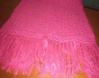 Crochet scarf Fuchsia cm 160x55 +20