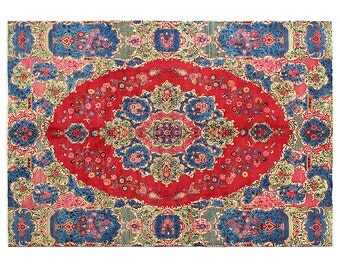 8'6" X 11'2" Large Persian Rug Vintage Unique Persian Rug in Good Condition Full Pile Free Shipping , Antique Persian Area Rug R1246