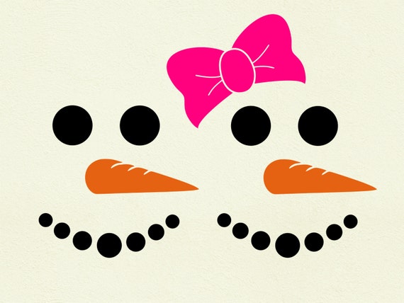 Snowman svg Face SVG Clipart Cut Files Silhouette Cameo Svg