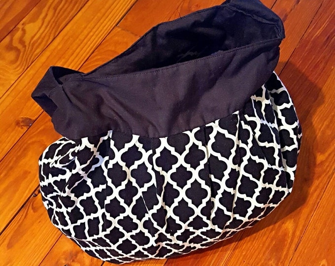 Gift for Her - Hobo Bag - Large Purse - Slouch Bag - Large Tote - Black and White - Over the Shoulder - Diaper Bag -Gym bag - Pleated Purse