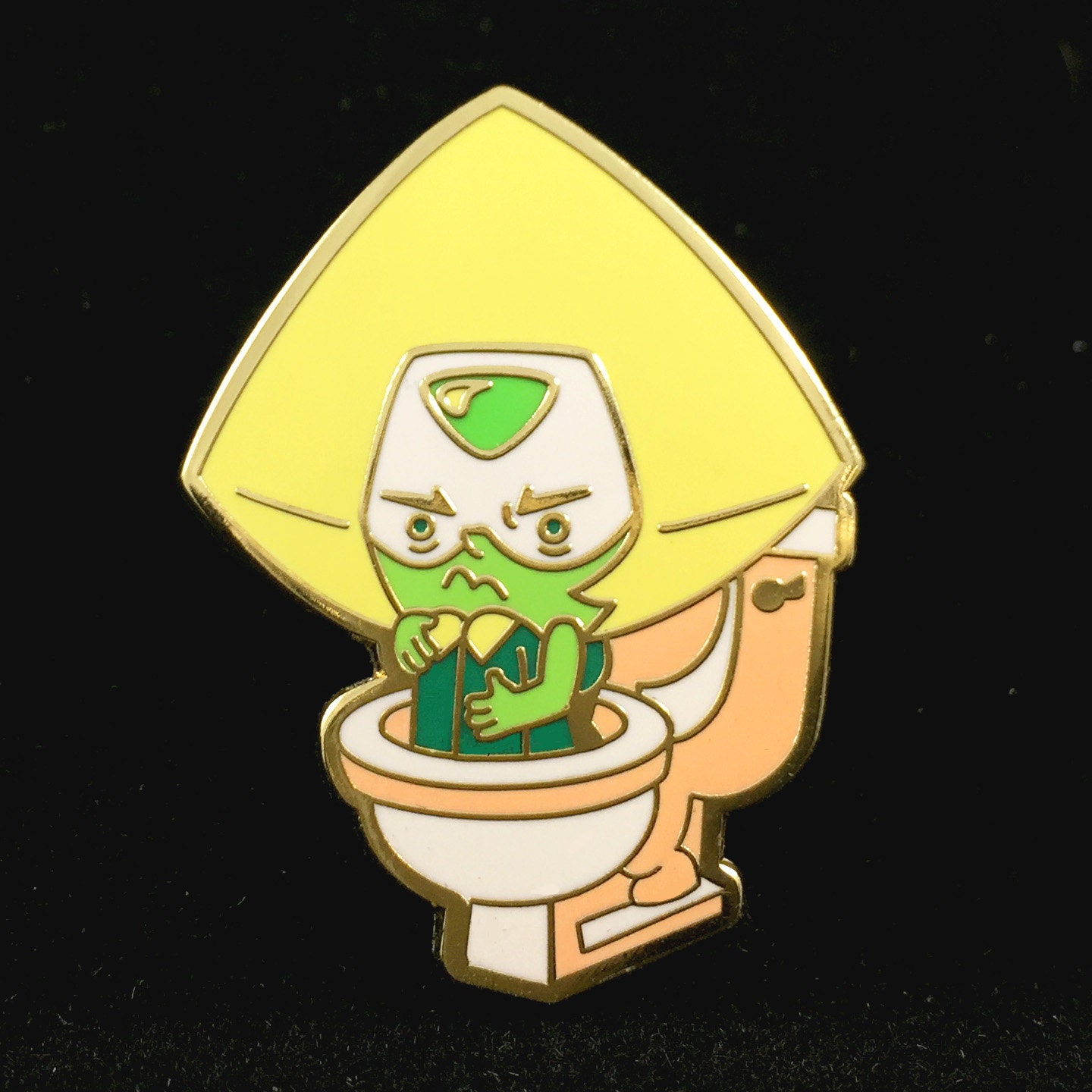 Tiny Toilet Peridot Enamel Pin Steven Universe