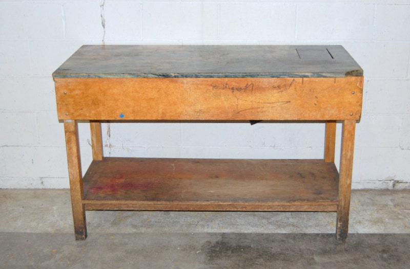 Antique 1930s Bakers Butchers Candy Makers Marble Top Table