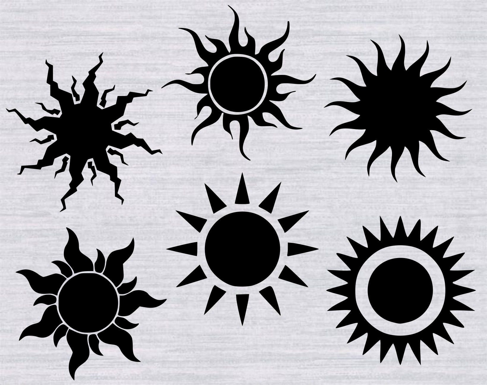 Sun SVG Bundle Sun SVG files Sun silhouette Sun clipart