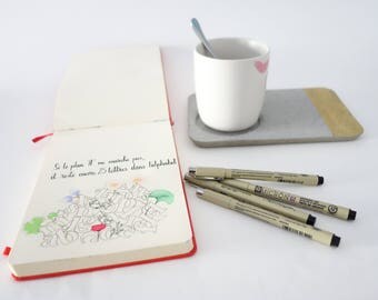 Concrete tray "Single", breakfast tray, small tray, handmade concrete tray