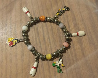 Vintsage Bowling Charm Bracelet