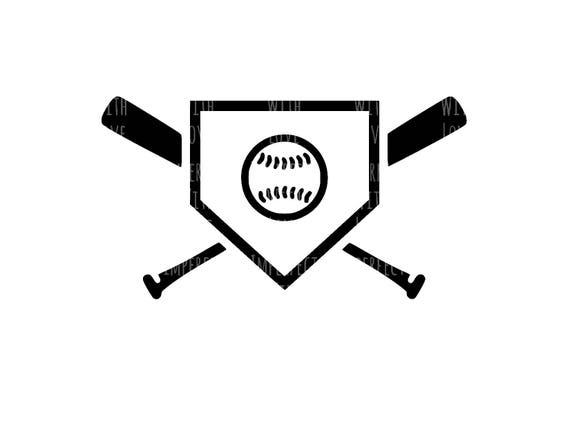 Download Baseball Home Plate Baseball Bat DIGITAL CUT FILE svg