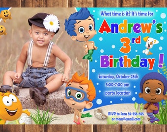 Bubble Guppies Invitation, Bubble Guppies Birthday Invitation, Bubble Guppies, Bubble Guppies Printable, Bubble Guppies Card -digital e