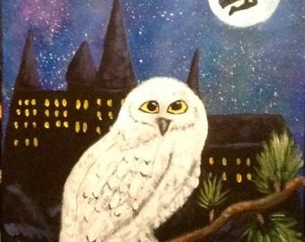 Harry Potter Painting, Hedwig Painting, Owl Painting