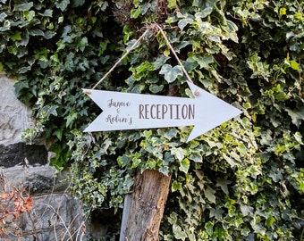 Personalised Wooden Wedding Arrow (in white)