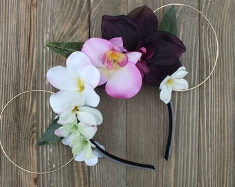 Minnie Mouse Ears, Disney Ears, Moana Inspired Minnie Ears, Tropical Minnie Ears, Floral Minnie Ears, Wire Minnie Ears, Mickey Mouse Ears
