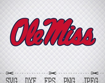 Ole Miss Rebels Logo SVG DXF EPS Png Digital Cut Vector Files for Silhouette Studio Cricut Design Space Cameo & Cricut Explore Vinyl Decal
