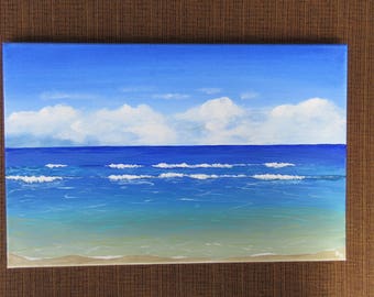 Ocean blue painting | Etsy