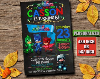 Pj Mask Invitation / Pj Masks / Pj Masks Birthday / Pj Masks Birthday Invitation / Pj Masks Party Invitation / Pj Masks Printable / Pj Masks