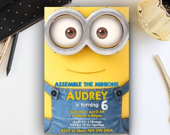 Minion Invitation, Minion Birthday Invitation, Minion Birthday, Minion Birthday Party, Minion Party, Minion Invite, Minion Printables