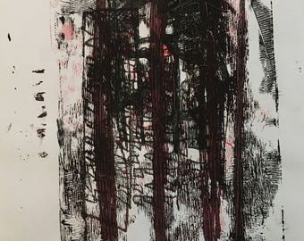 Untitled, 2016, Abstract Monoprint, Monotype, Modern Art, Contrmporary Art, A4