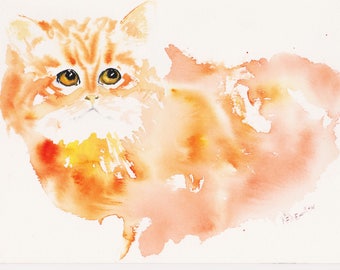 The Ginger, signed watercolor print