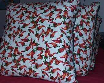 4 RED HOT! Chili Peppers Pillow set