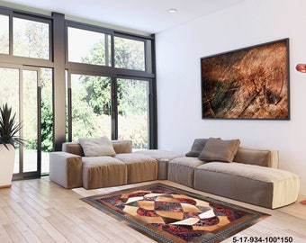 Modern Rug,Cowhide & kilim Rug Handmade5-17-934-100*150
