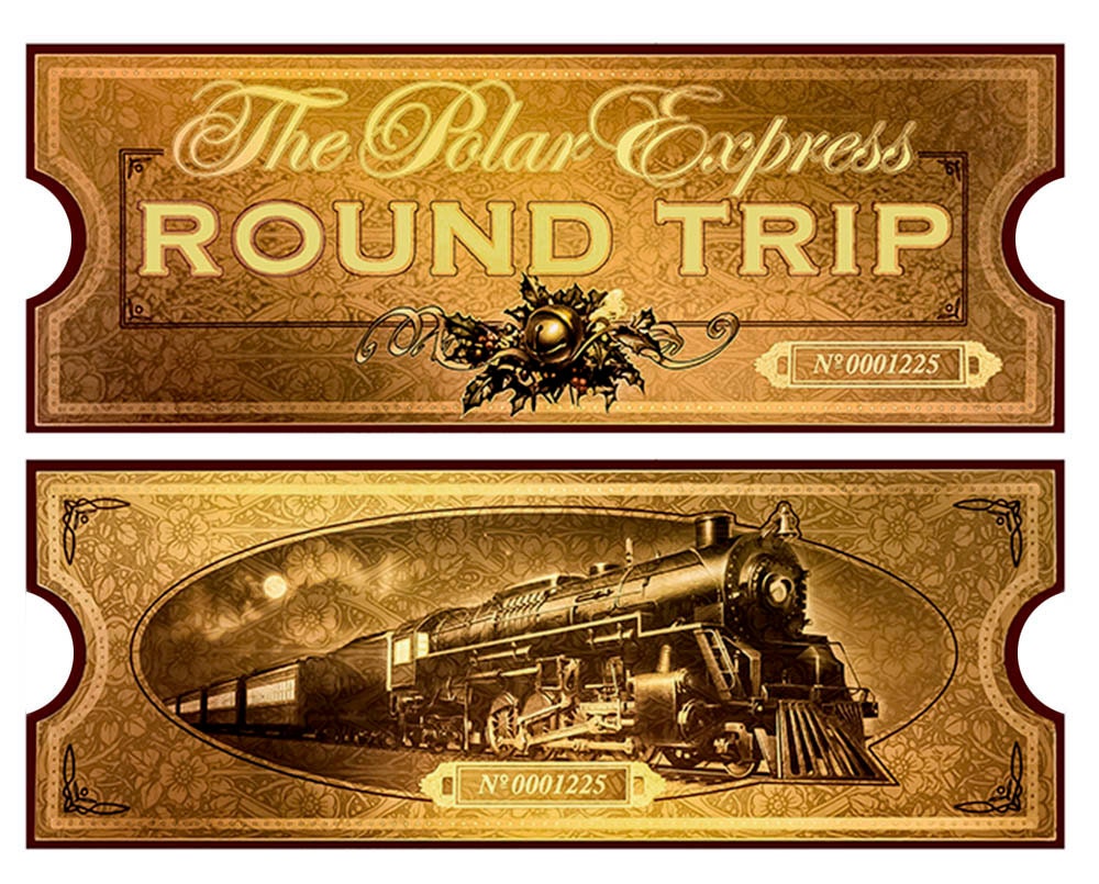 Polar Express film movie reproduction Golden Train Ticket