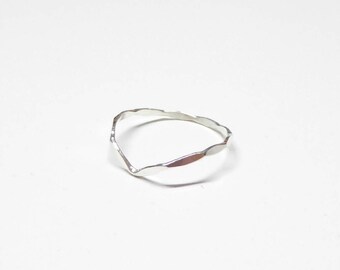 Chevron sterling silver ring, silver ring, 925 sterling silver ring,