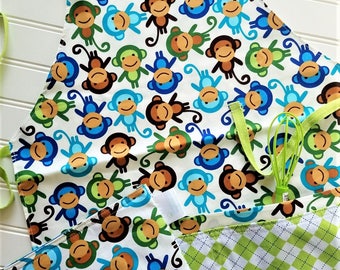 Kids-Aprons-Tossed-Monkeys-Chef-Art-Cooking-Kitchen-Baking-Play-Dough-Summer-Garden-Back-To-School-Smocks-Holiday-Birthday-Toddler-Gifts