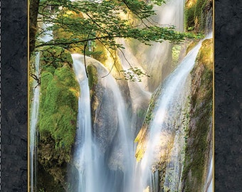 Waterfall Le Cascade Artworks Digital Quilting Treasures Fabric Panel