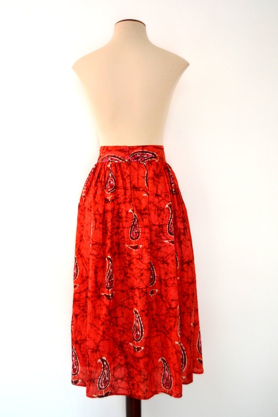 Beautiful Tie Dyed Silk Midi Skirt in the Lightest and most